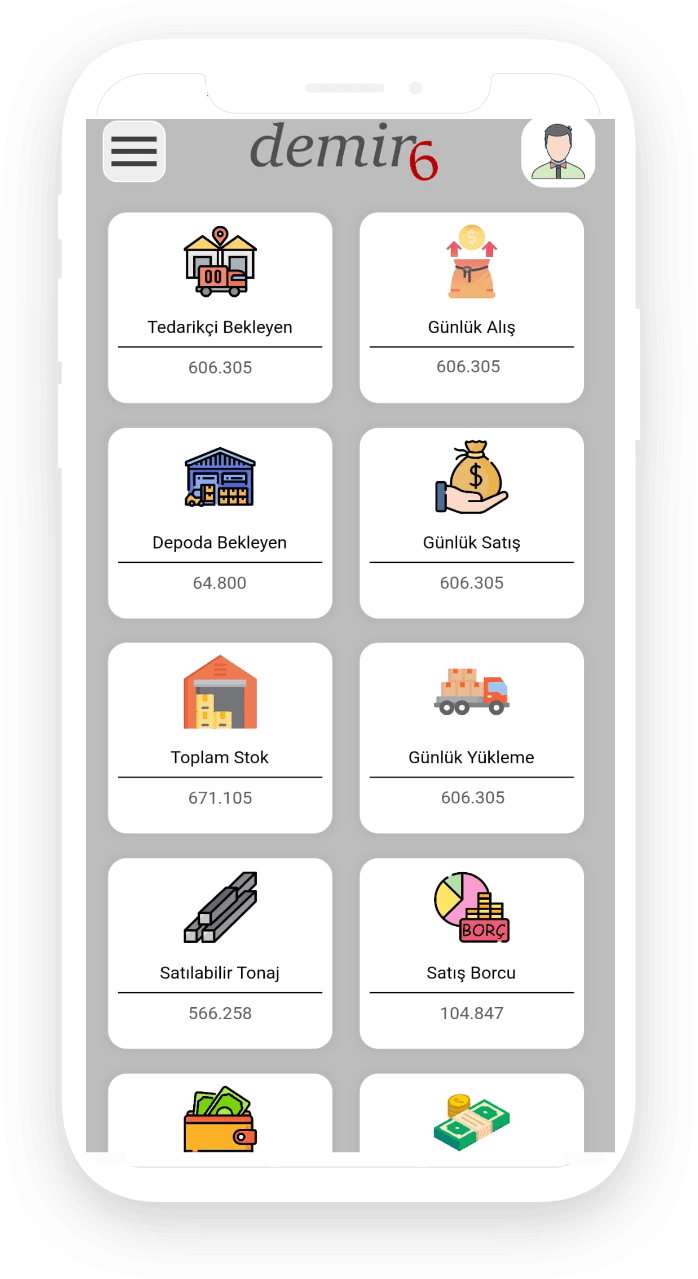 Demir6 Mobile App Screen 2